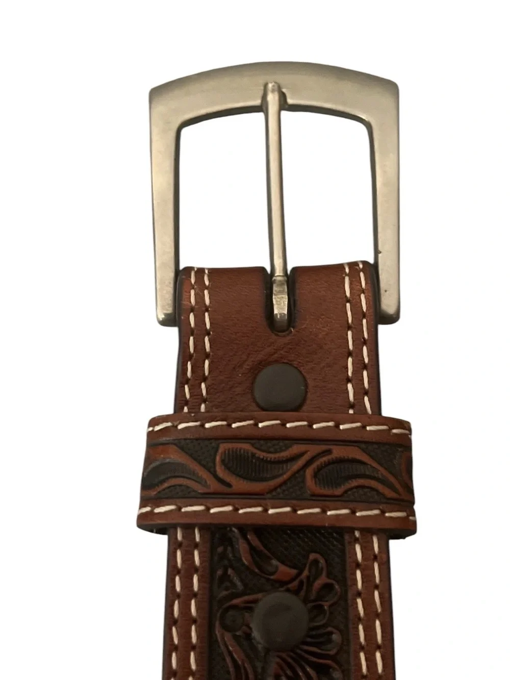 Western Genuine Leather Tooled Embossed Belt Unisex Youth 24 Cowgirl Cowboy